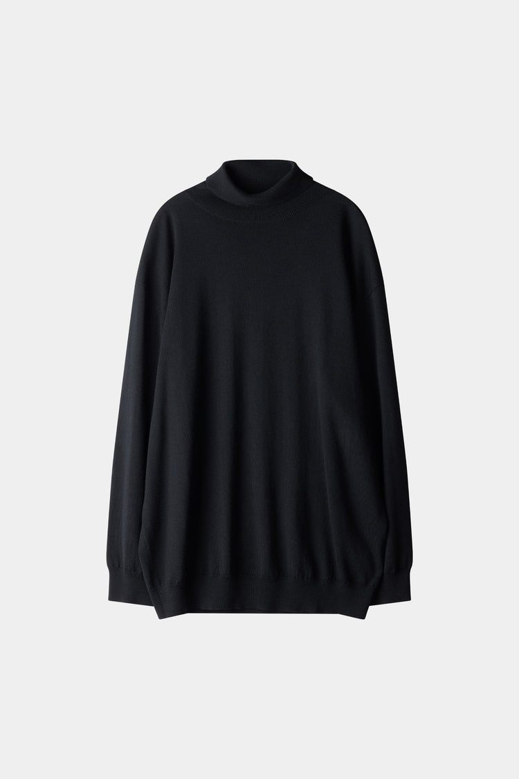 MERINO POLO SWEATER - HARLEEN BLACK