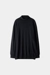 MERINO POLO SWEATER - HARLEEN BLACK