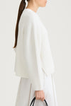 Abella rib knit sweater white stylein model image side close