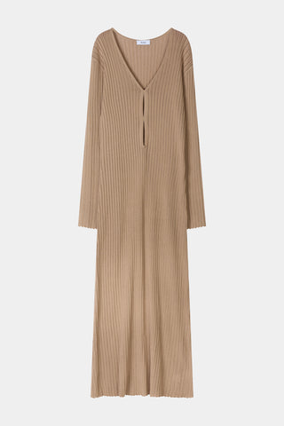 POINTELLE KNIT MAXI DRESS - ANDREA SAND