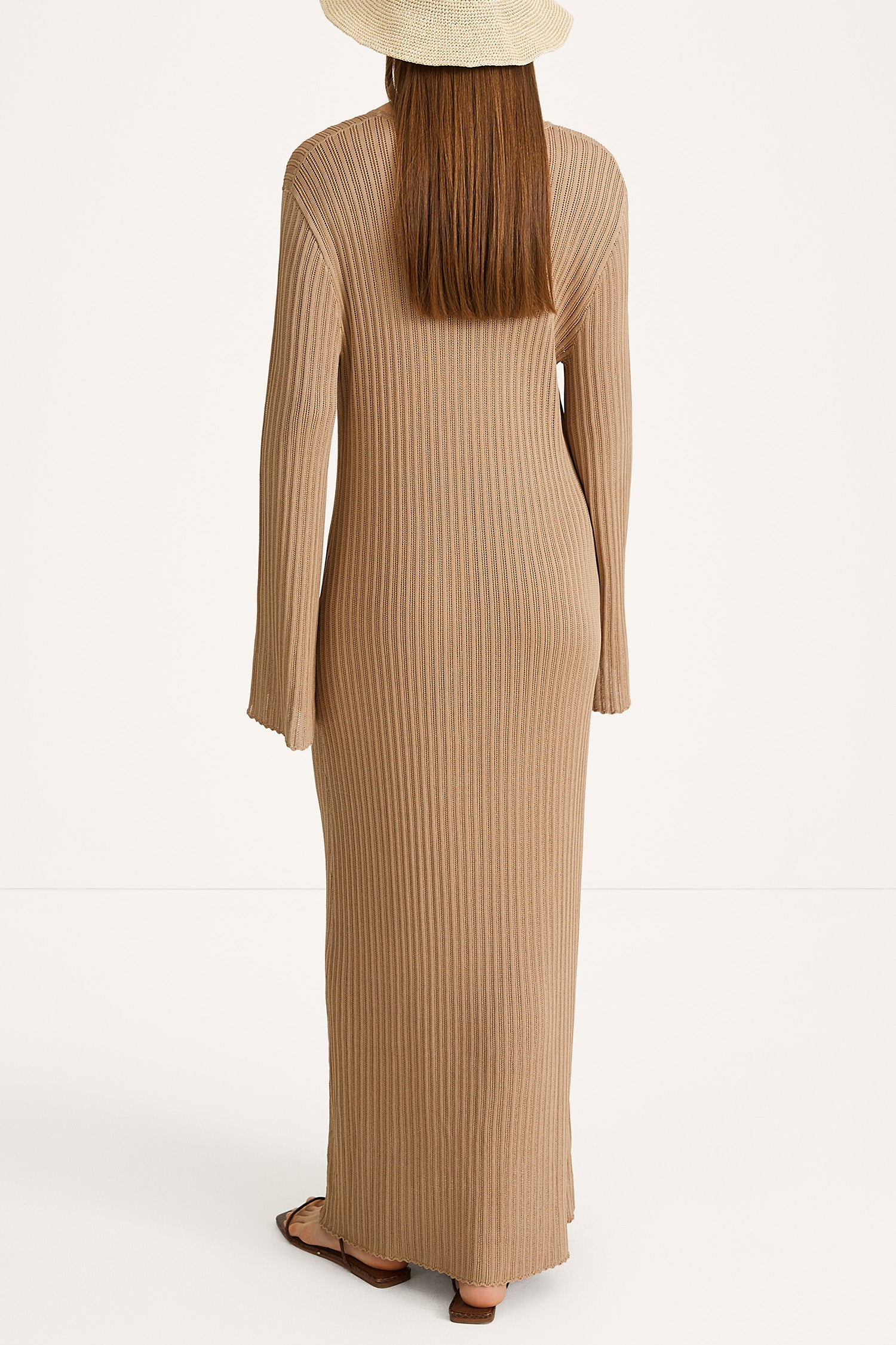 POINTELLE KNIT MAXI DRESS - ANDREA SAND