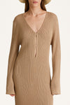 POINTELLE KNIT MAXI DRESS - ANDREA SAND