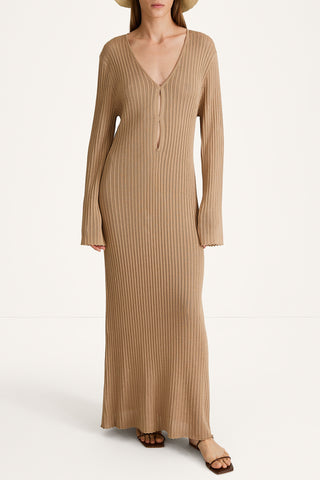 POINTELLE KNIT MAXI DRESS - ANDREA SAND