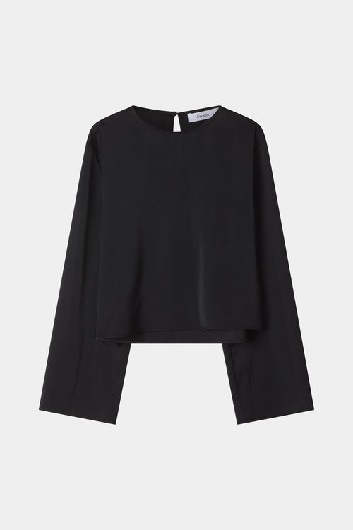 BLACK WIDE SLEEVE BLOUSE STYLEIN Mirai Model image