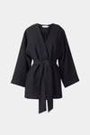 Balsas jacket kimono dropped shoulders wide sleeves belted waist black stylein packshot