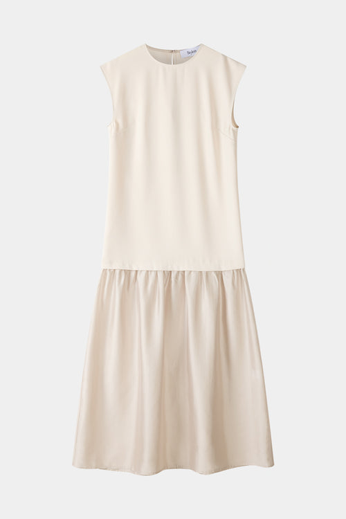 Cream dress sheer stylein barnie front model image