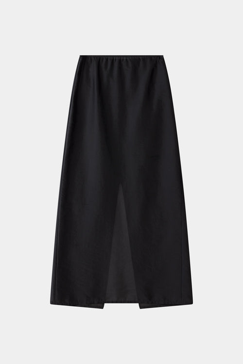 Black maxi transparent skirt stylein front model image