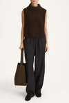 Belicia trousers coffee pinstripe stylein front