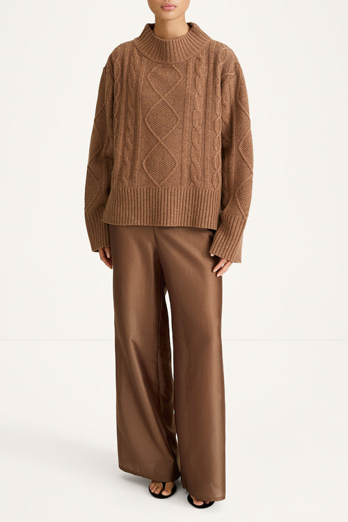Beige transparent trousers Bitonto praline stylein model image