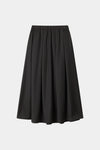 PLEATED PINSTRIPE MIDI SKIRT - BORINA COFFEE