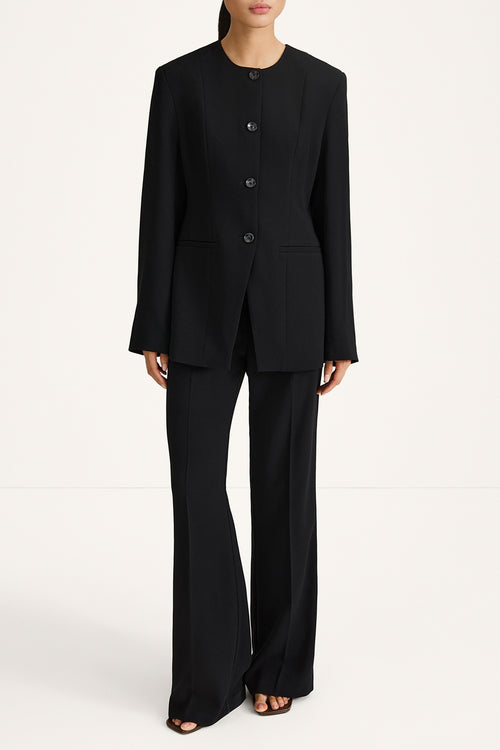 Bova black blazer stylein model image  front