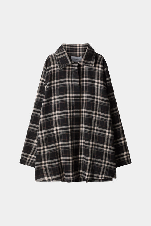 Bremen shirt cotton flannel black check stylein packshot