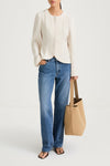 Brienne blouse ivory stylein long sleeve model image front