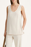 Buccino top ivory stylein model image front close