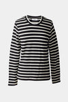 Canvey top long sleeve rounded neckline jersey black striped stylein packshot