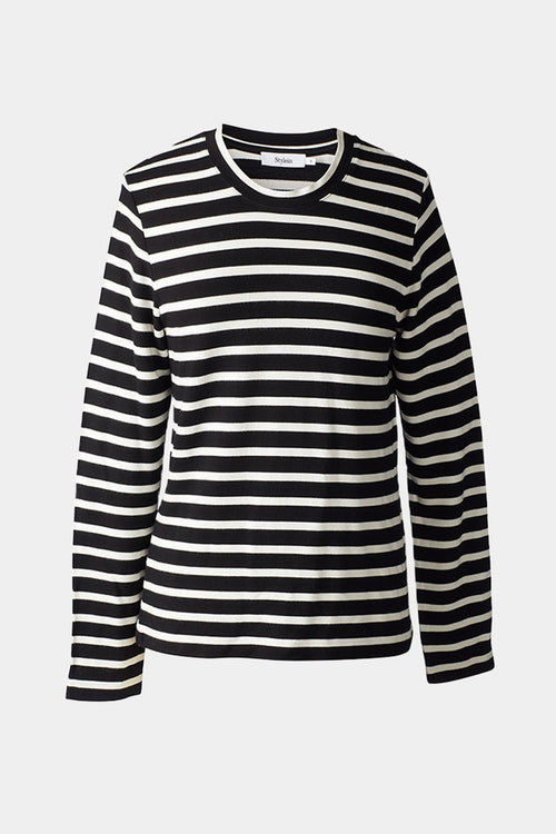 black white striped jersey longsleeve top stylein canvey front