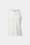 Case tank top jersey slim fitted rounded neckline white stylein packshot