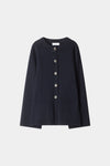 knitted navy cardigan cinched waist stylein packshot