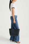 CONTRAST JERSEY TOP - CLEO WHITE/NAVY