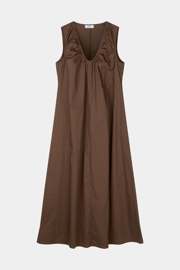 Jaisie long dress cream stripe stylein packshot