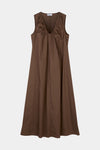 Jaisie long dress cream stripe stylein packshot
