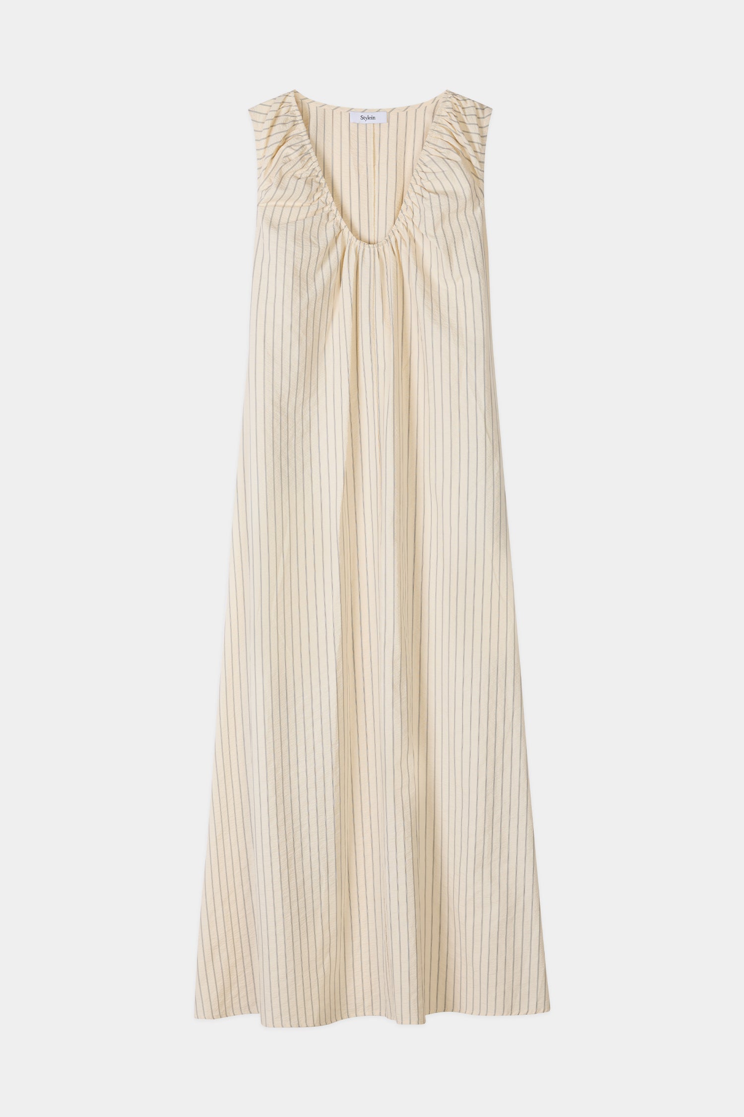 Jaisie maxi long dress stylein cream stripe packshot