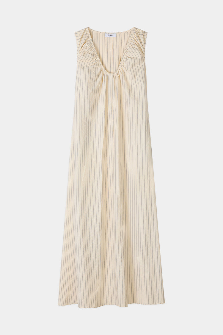 Jaisie maxi long dress stylein cream stripe packshot