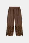 Jamie trousers broderie anglaise coffee brown packshot