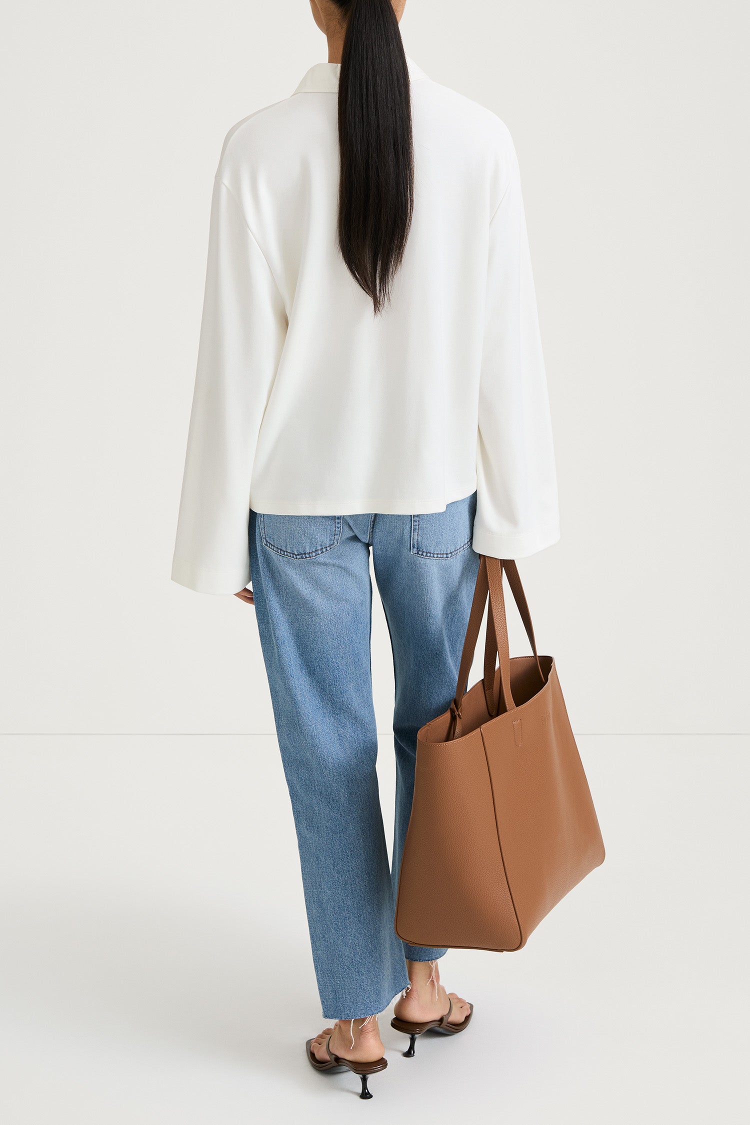 Janelle long sleeve top cream stylein model image back