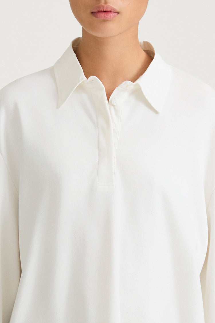 Janelle long sleeve top cream stylein model image front close
