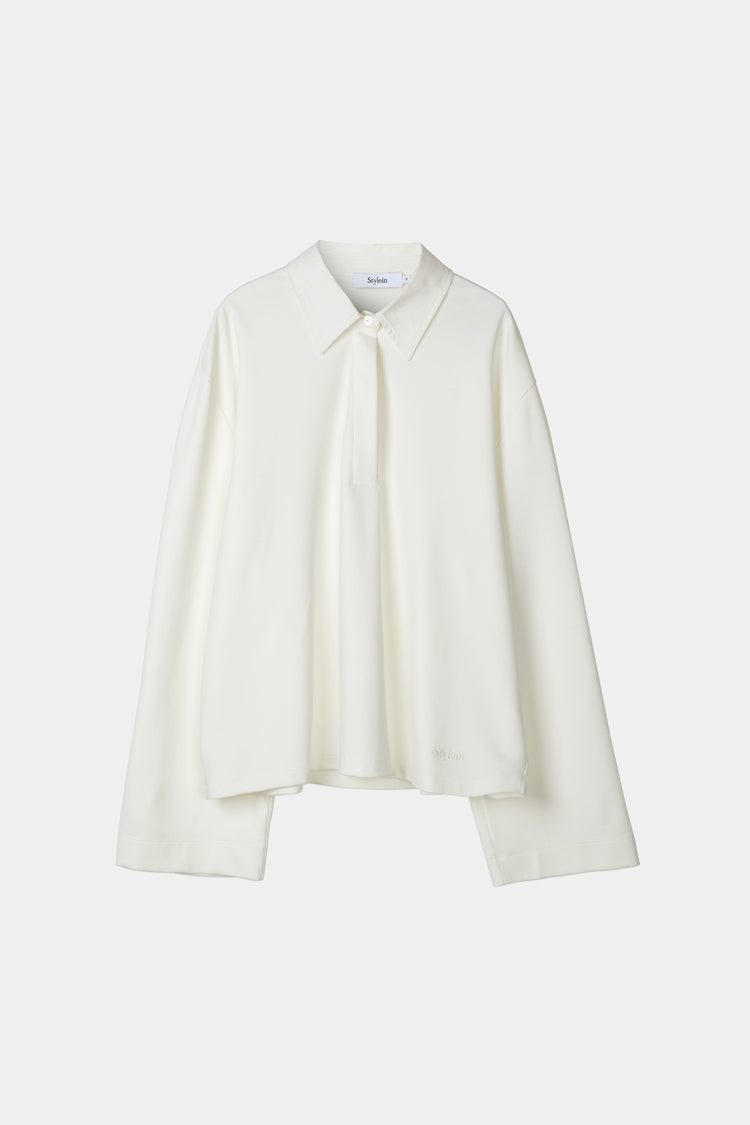 Janelle longsleeeve collar top cream stylein packshot