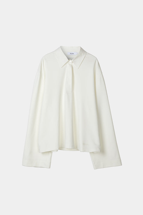Janelle long sleeve top cream stylein model image front