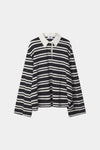 OVERSIZED POLO TOP - JANELLE MIDNIGHT/CREAM