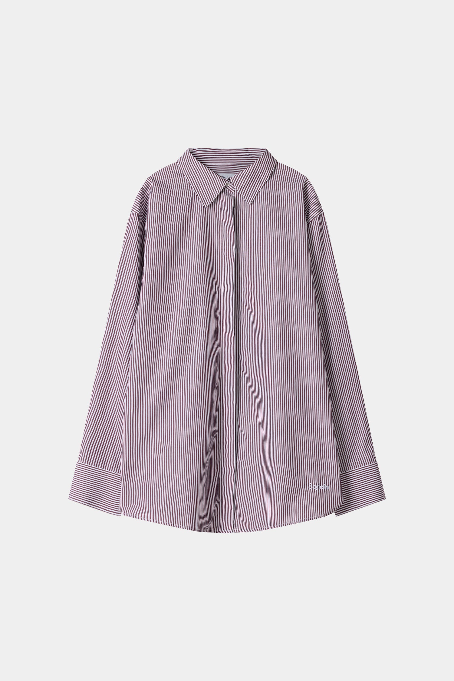 Red striped oversized cotton shirt stylein jansell packshot