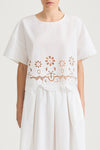 Jassira embroidery blouse white stylein model image close