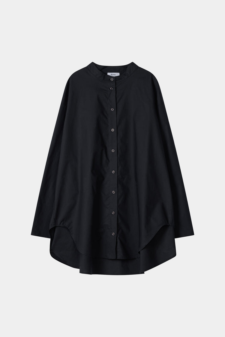 jazara high collar shirt oversized black stylein packshot