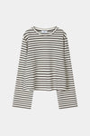 Jerry top long sleeve t-shirt brown white stripe stylein packshot