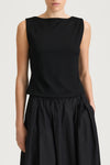 Jody sleeveless top black stylein model image front close