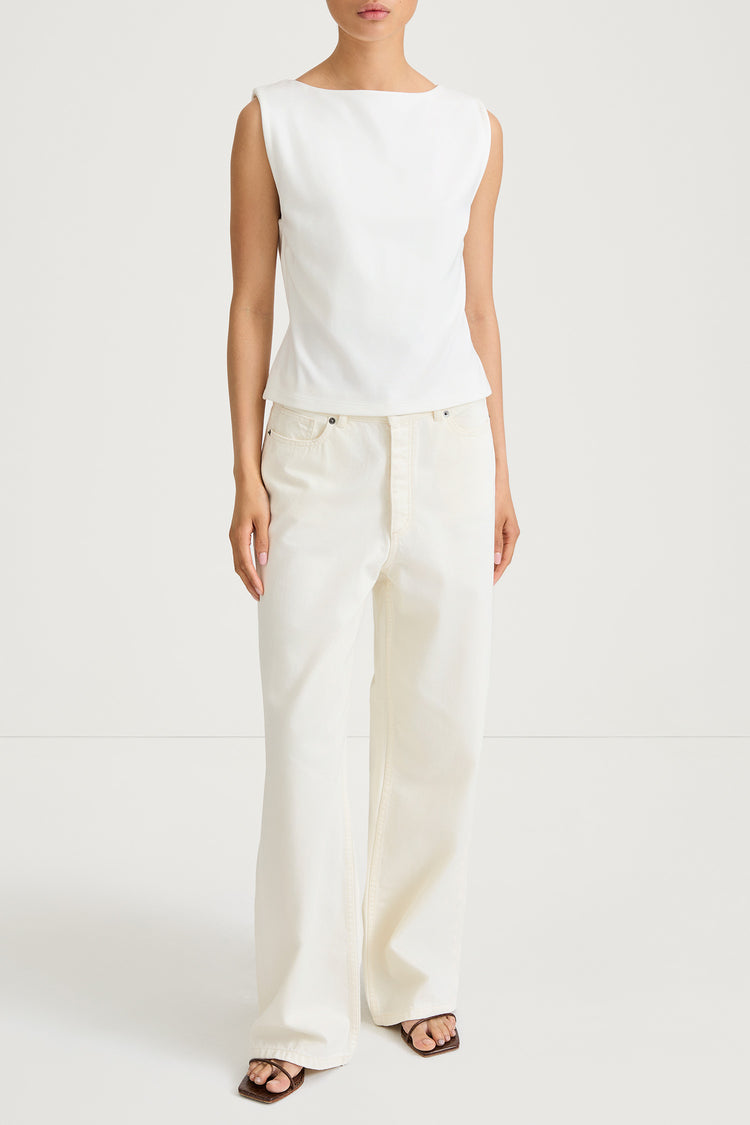Jody sleeveless top cream stylein model image front