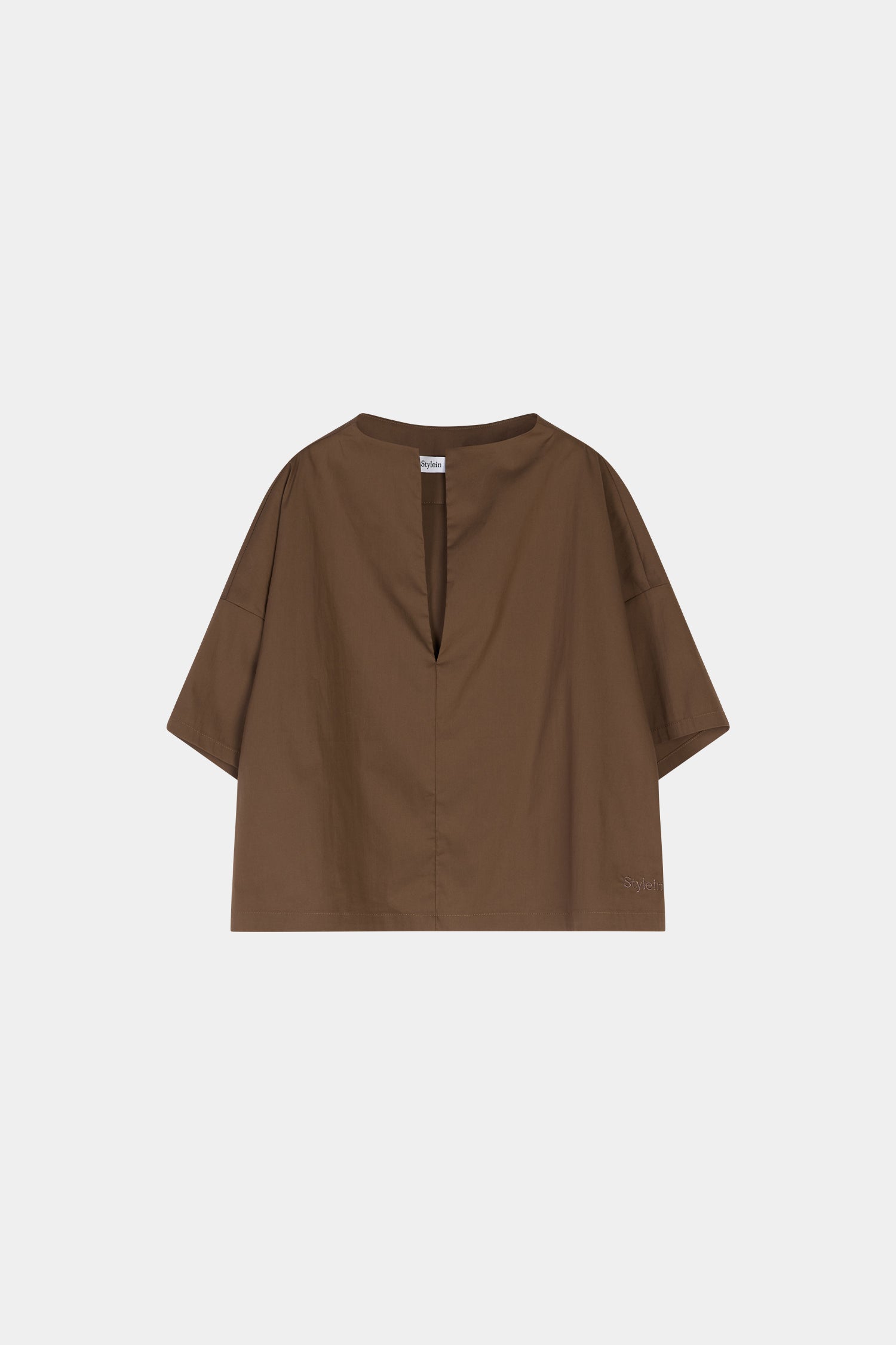 Joelle blouse short sleeve cacao stylein packshot