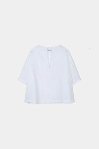 Joelle cotton blouse short sleeve white stylein packshot