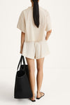 Jojo shorts cream stripe stylein model image back