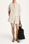 Jojo shorts cream stripe stylein model image front