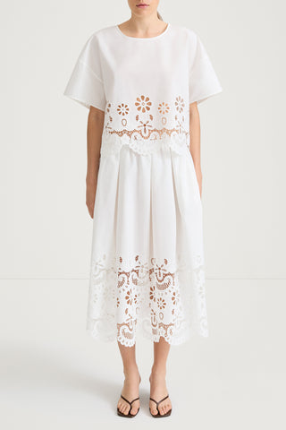 Jorah embroidery skirt white stylein model image front