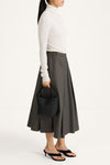 a-lined midi skirt in green stylein model side image