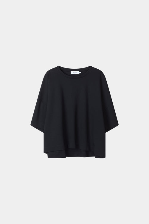 Juniper cropped boxy t-shirt black stylein packshot