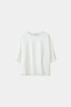 Juniper cropped boxy t-shirt cream stylein packshot