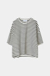 Juniper top boxy t-shirt black white stripe stylein packshot