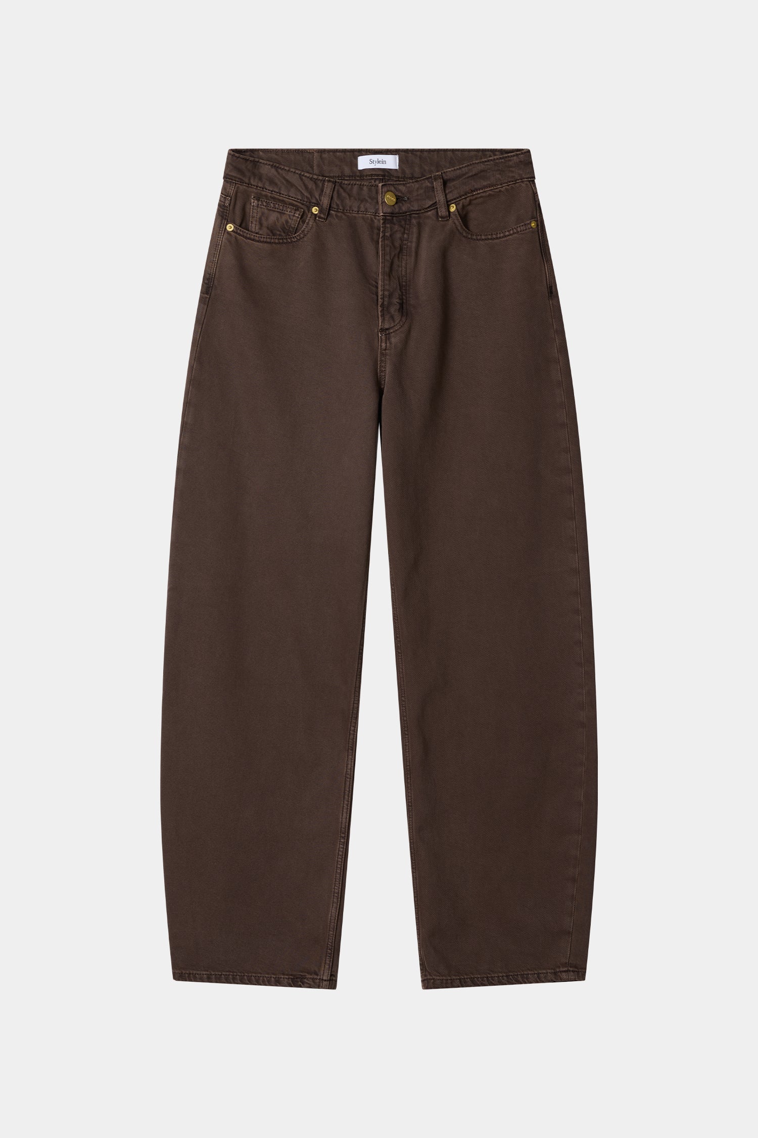 Brown denim barrel leg Keanu Stylein