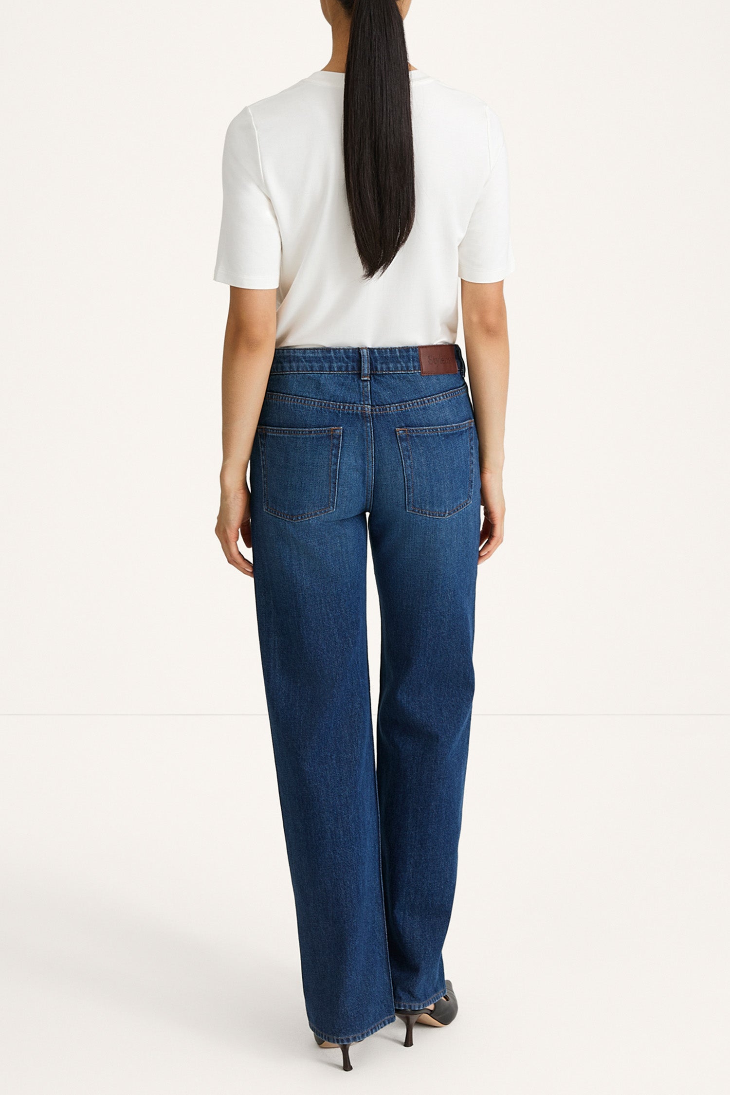 MID-WAIST STRAIGHT DENIM - KIARA DARK STEEL BLUE